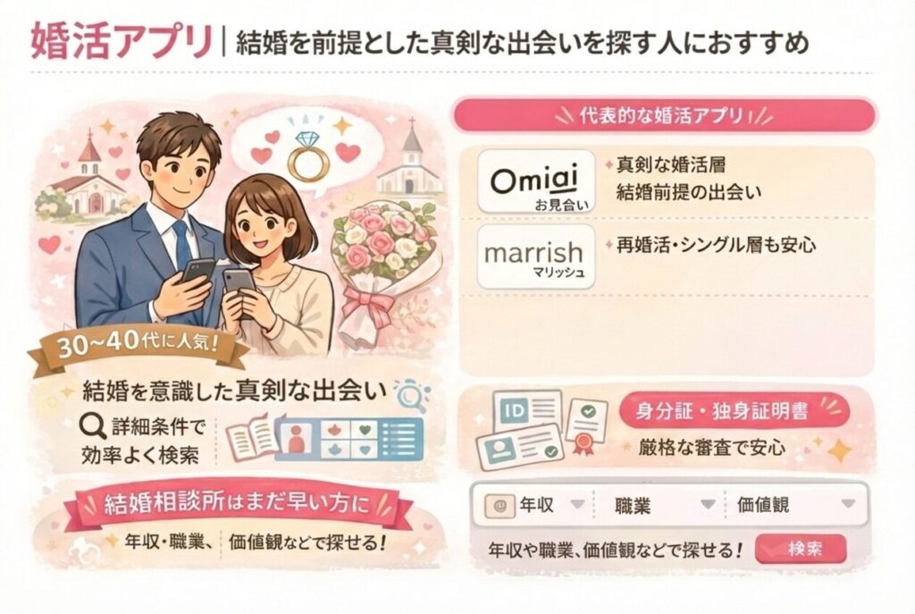 マッチングアプリ 婚活タイプ