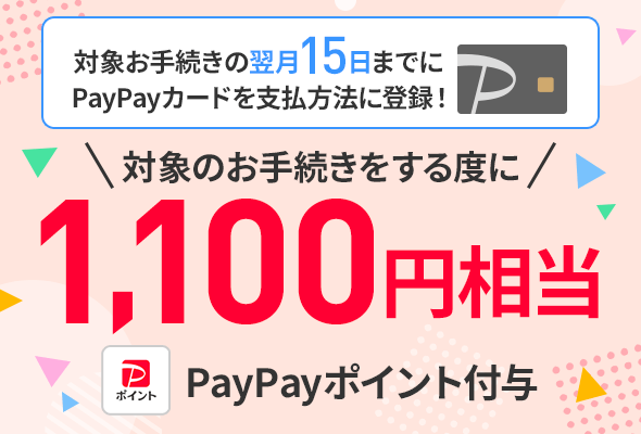 PayPayカードキャンペーン 1,100円相当