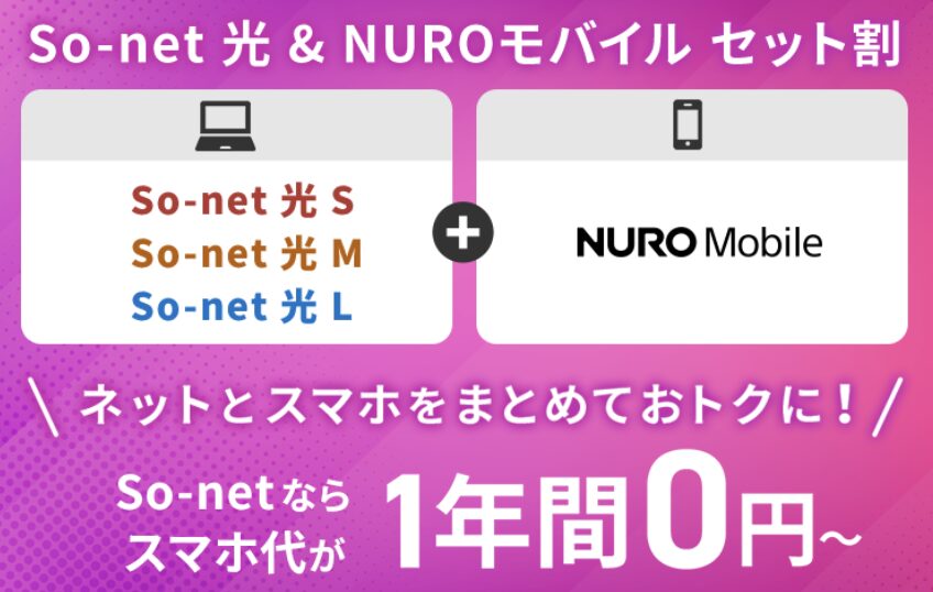 So-net光とセット契約でスマホ代が1年間無料で使える